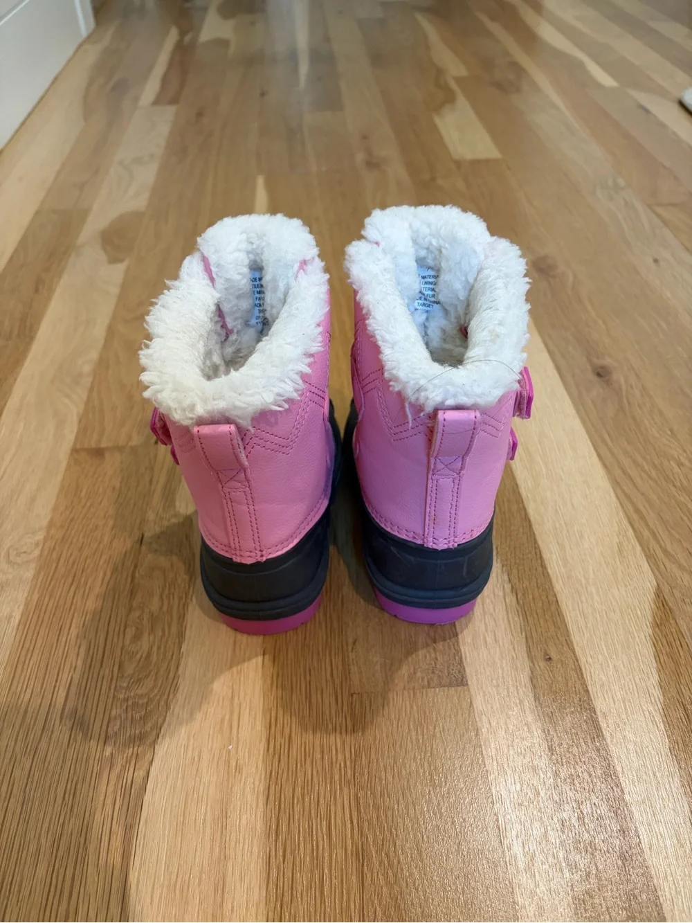 Cat & Jack Pink and Black Toddler Kids  Pink Winter Snow Boots 7T